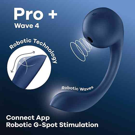 Смарт-стимулятор точки G + вакуумний стимулятор клітора Satisfyer Pro+ Wave 4 Connect App Sex Aura Київ