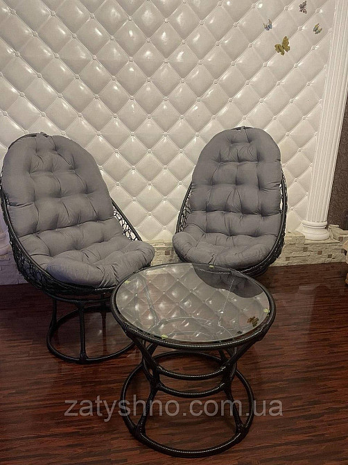 Балконні меблі з 2 кріслами та журнальним столом Київ - фото 1