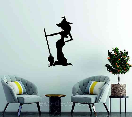 Декоративне настінне Панно «Ведьма», Декор на стіну 70*41 см, Чорний Київ