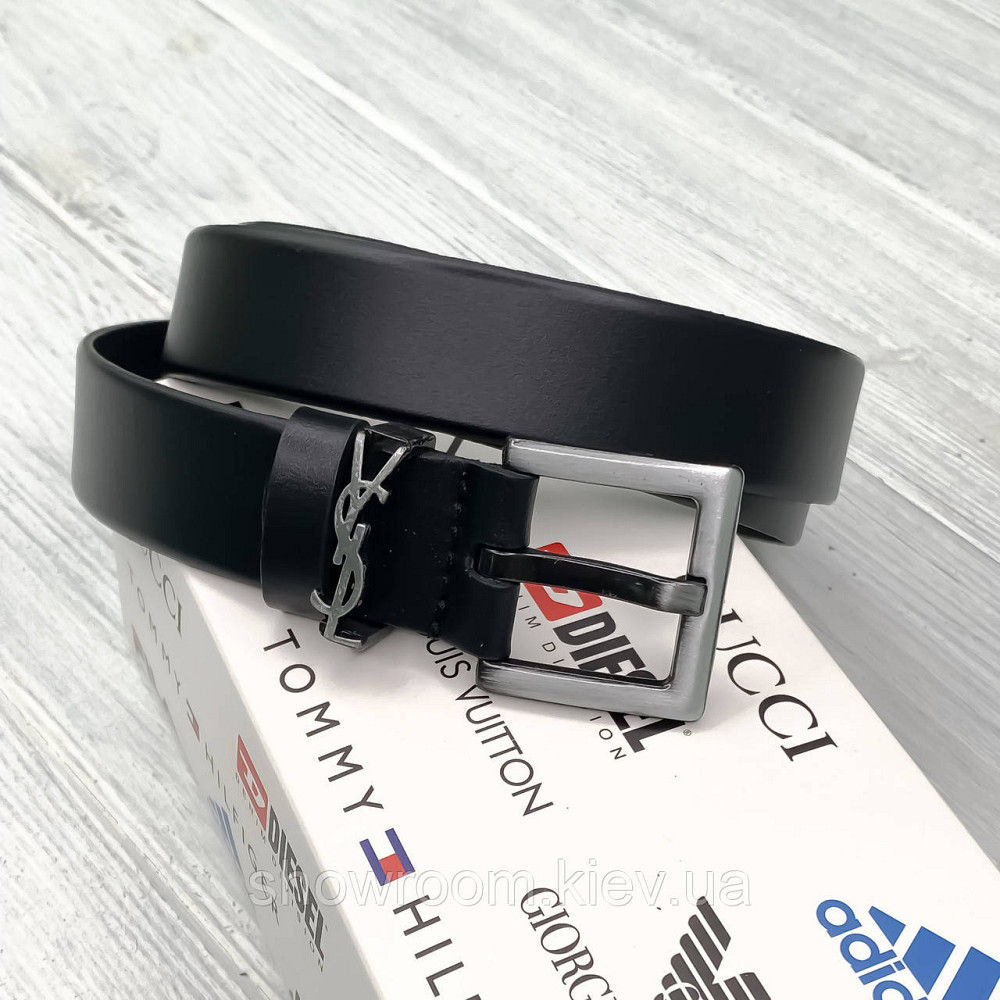 Женский кожаный бредовый ремень (8650) grey Киев - изображение 2