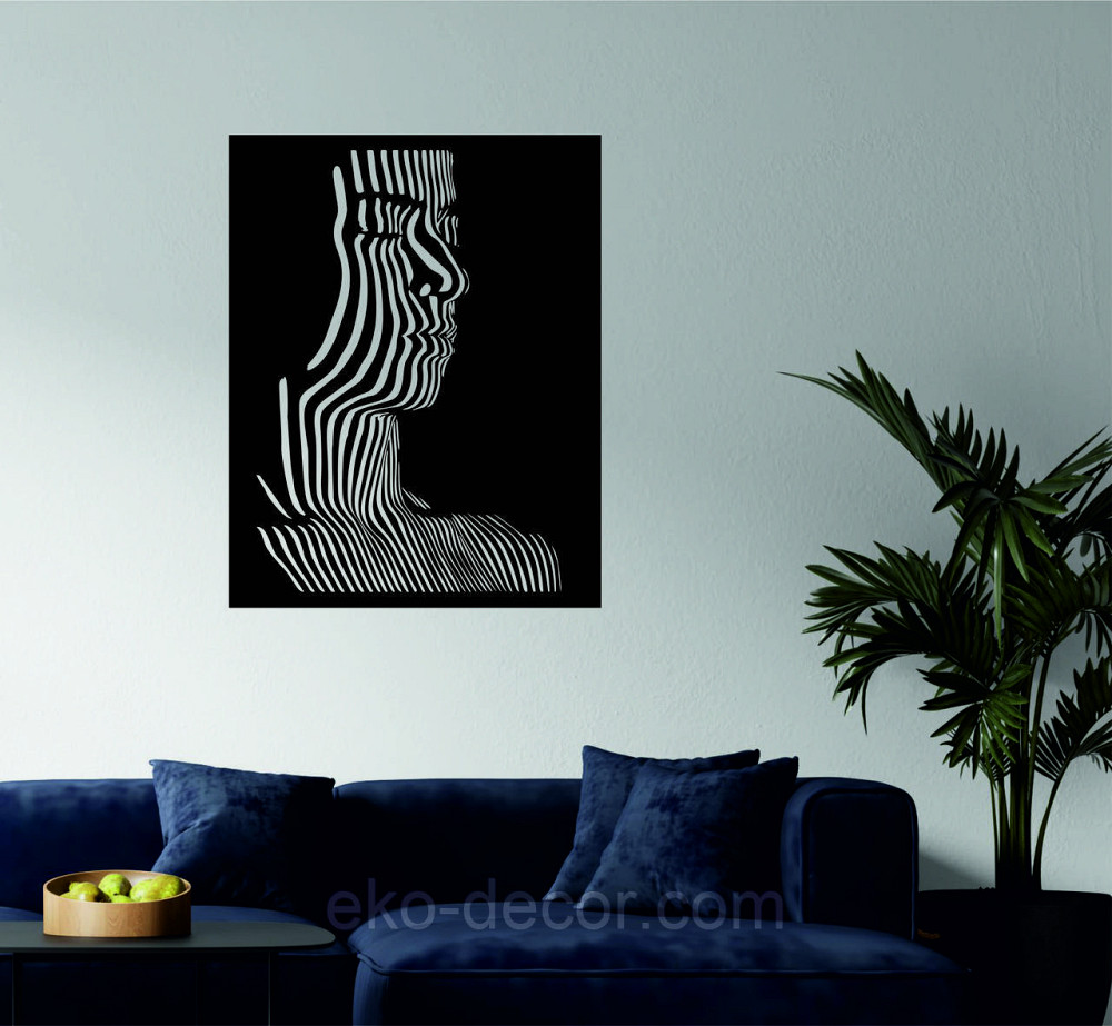 Декоративное настенное Панно «Силуэт женщины», Декор на стену 110*86 см, Черный Киев - изображение 3