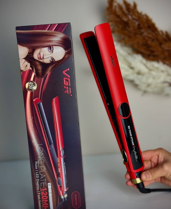 Утюжок для выпрямления волос  VGR V518, 3 температуры, 60ВТ,поворотный шнур, красный цвет Одесса - изображение 1