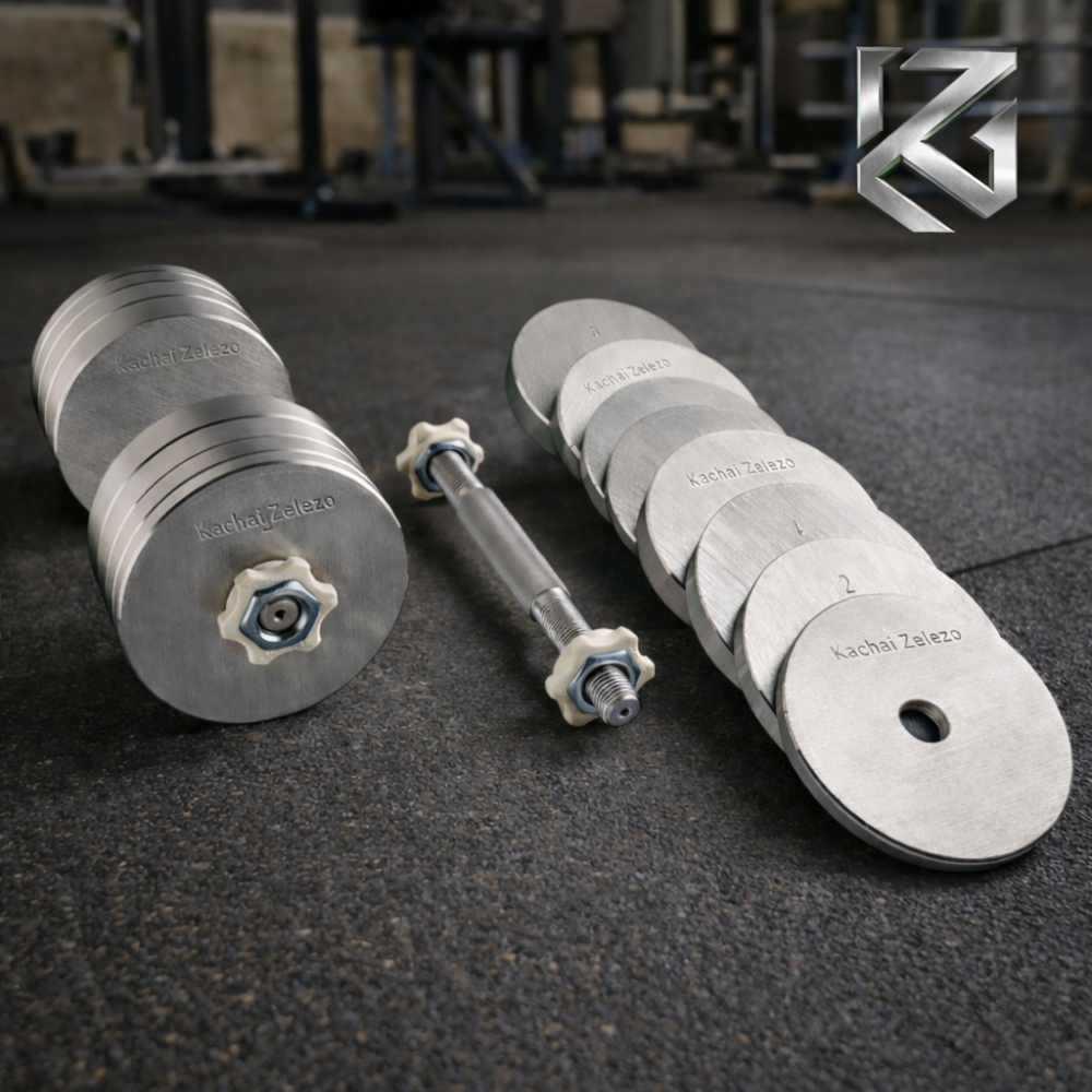 Гантелі набірні 2 по 30 кг металеві без покриття Kachai Zelezo Iron Pro Київ - фото 7