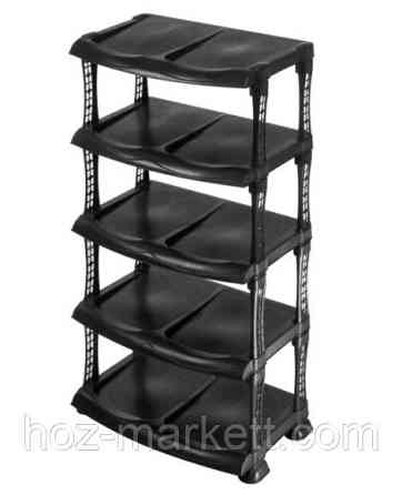 Полка для обуви черная на 5 полок люкс 48х86х30,5 см Харьков