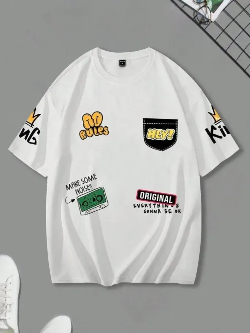 Футболка мужская с принтом  46 Белая 2664091115 Днепр - изображение 1