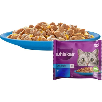 Вологий корм для кішок Whiskas тунець, лосось в желе 4х85 г (8410136025433) Вінниця - фото 6