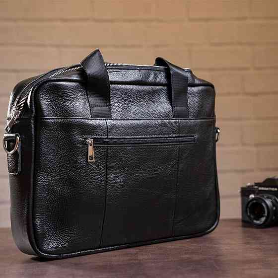 Сумка чоловіча шкіряна Чорна (Vintage) Київ