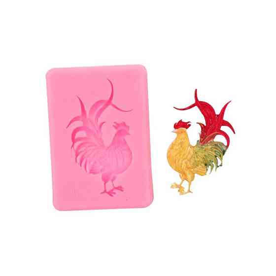 Молд силиконовый Петух 65 на 45 мм розовый Киев
