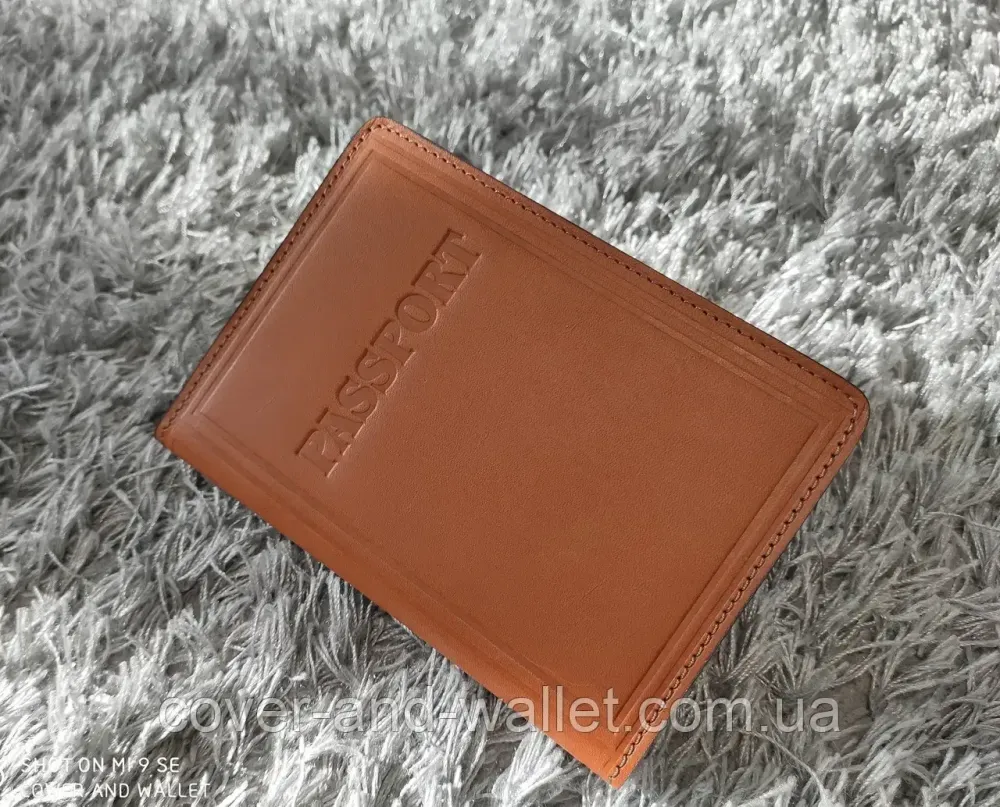 Шкіряна обкладинка на закордонний паспорт жовтого кольору з прозорим вікном PS Leather Київ - фото 7