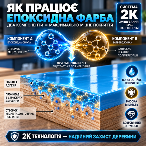 Епоксидна фарба MG для реставрації меблів та дерева, глянцева, без запаху, Блакитна RAL 5012, 4.5 кг Харків