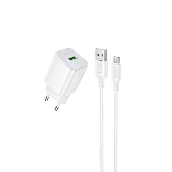 Мережевий зарядний пристрій з кабелем BOROFONE BAS82A Star single port QC3.0 charger set (Micro) (EU) White Одеса