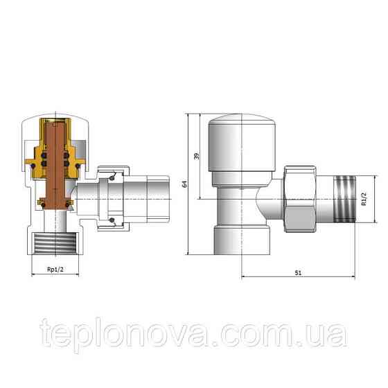 Комплект вентилів термостатичний Vario Term ROYAL, кутовий, білий. Чернівці