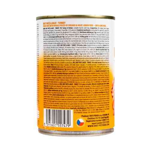 Корм вологий Brit Care Pate and Meat для дорослих собак з індичкою 400 г Київ