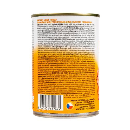 Корм влажный Brit Care Pate and Meat для взрослых собак с индейкой 400 г Киев - изображение 4