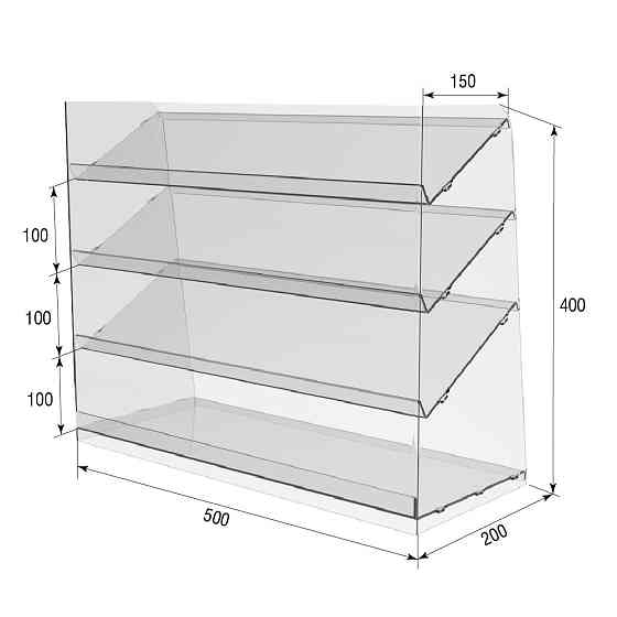 Підставка вітрина EKOSTAR 4 полиці 500х200х400 Київ