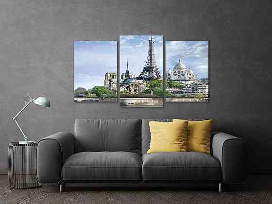 Модульная картина в гостиную / спальню  Париж Art-657_3 Киев