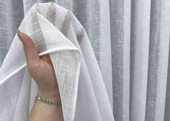 Тюль VR-Textil 1981т Лен однотонный Белый 400х270 см (42-1040) Киев