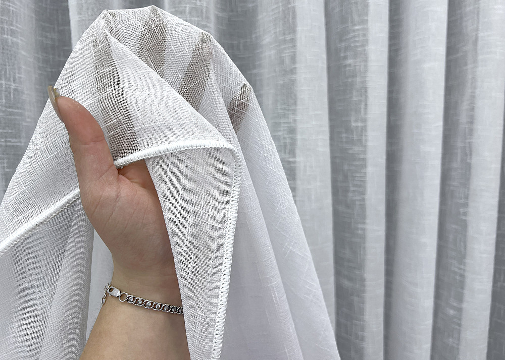 Тюль VR-Textil 1981т Лен однотонный Белый 400х270 см (42-1040) Киев - изображение 4