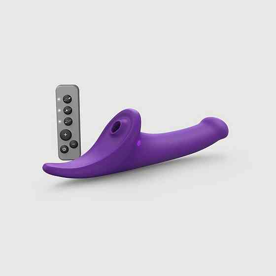 Вибронасадка для страпона с вакуумной стимуляцией Strap-On-Me Multi Orgasm Dildo S Purple Sex Aura Киев