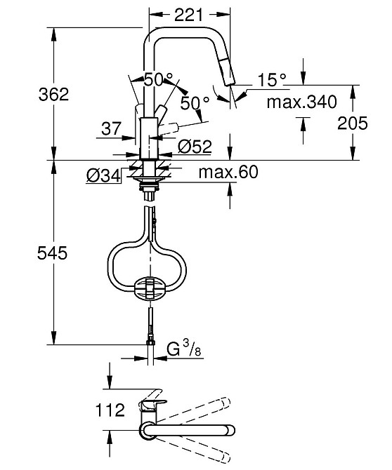Змішувач для кухні Grohe Eurosmart (30619000) ( 21219 ) Харьков - изображение 4