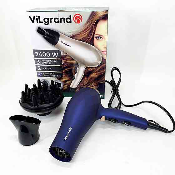 Электрофен для волос с дополнительными насадками VILGRAND VHD 2424TI 2400 Вт, Фен для объемной укладки NO-25 Львов