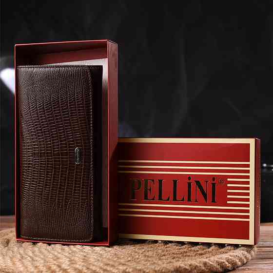 Стильний гаманець для жінок з натуральної фактурної шкіри CANPELLINI 21607 Коричневий Київ