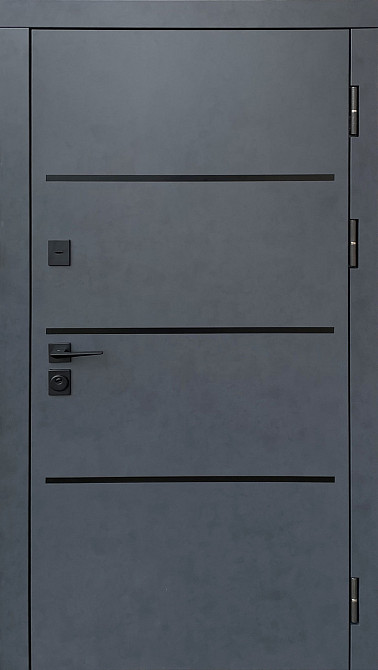 Двері вуличні Форт-М комплектація "ТЕРМО" модель ТОКІО ТЕРМОРОЗРИВ бетон антрацит/бетон сніжний Київ - фото 1