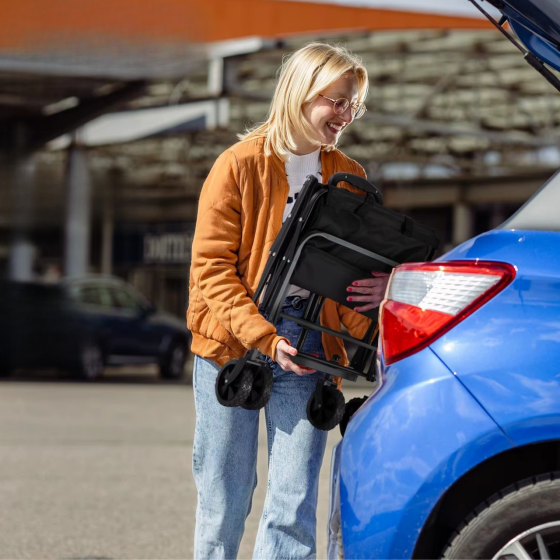 Візок складаний на 68.5 л для транспортування речей і продуктів, універсальний для походів у магазин, кемпінг, перевезення Кам'янець-Подільський