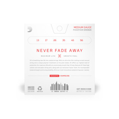 Струны для гитары D'Addario XS Phosphor Bronze Medium (13-56) (XSAPB1356) Винница - изображение 3