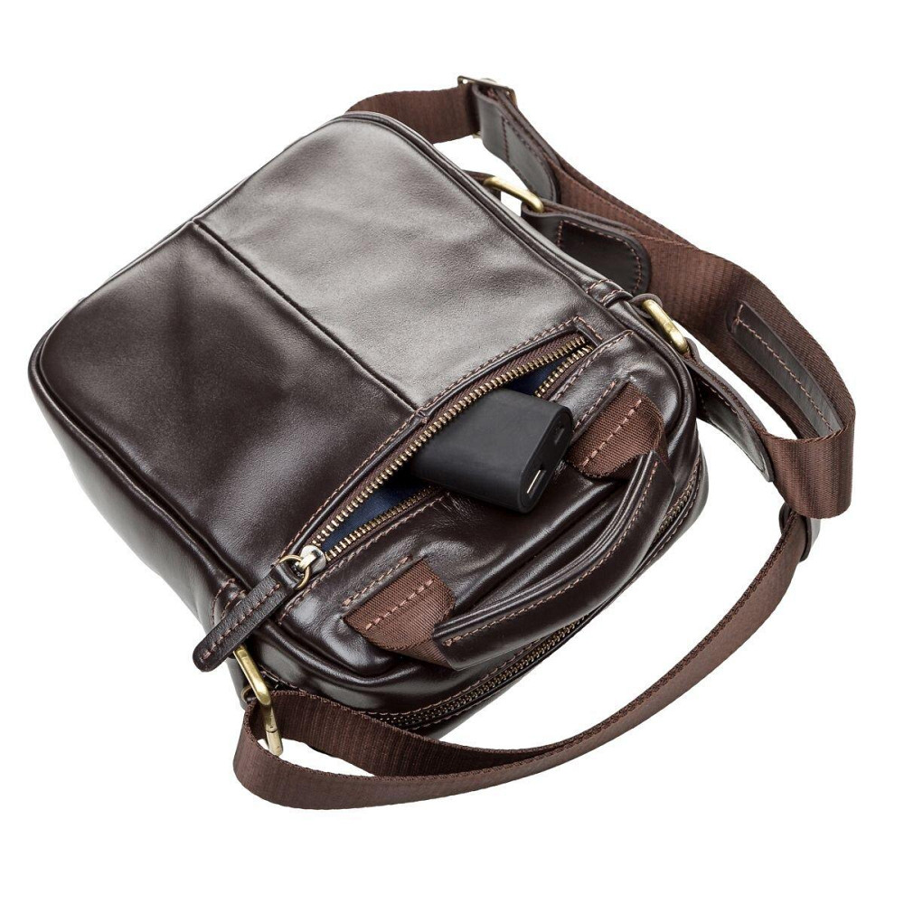 Сумка мужская SHVIGEL 11089 кожаная Коричневая Киев - изображение 5