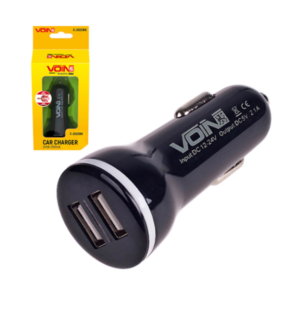 Зарядний пристрій 2USB C-2023BK 12V/24V/5V/2.1A VOIN Вінниця - фото 1