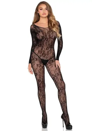 Бодистокинг Leg Avenue Crotchless Fishnet Bodystocking One Size Black Львов