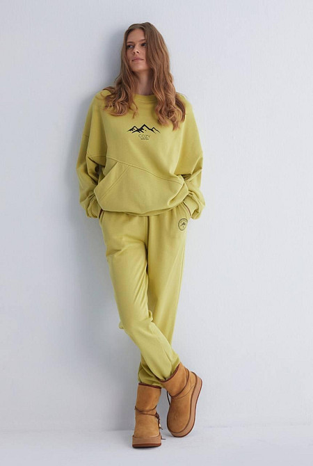 Женский прогулочный костюм двойка: кофта и штаны премиум качества футер диагональный 100% хлопок Оливка, 46 Одесса - изображение 1