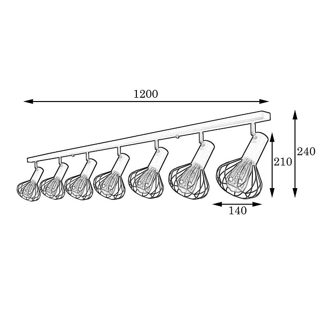 Потолочный поворотный светильник лофт Е27-7 Lotus NL 14151-7 WH Киев - изображение 2