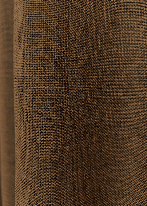 Комплект готовых штор VR-Textil Лен Мешковина № 1922ш Коричневый 150х270 см 2 шт (33-0988) Киев - изображение 7