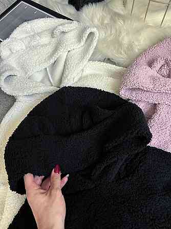 Жіноча стильна тепла плюшева худі з вушками м'яке хутро Teddy Чорний Одеса