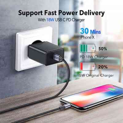 Дата кабель USB-C to Lightning 1.0m 3A 60W US304 black Ugreen (60759) Вінниця
