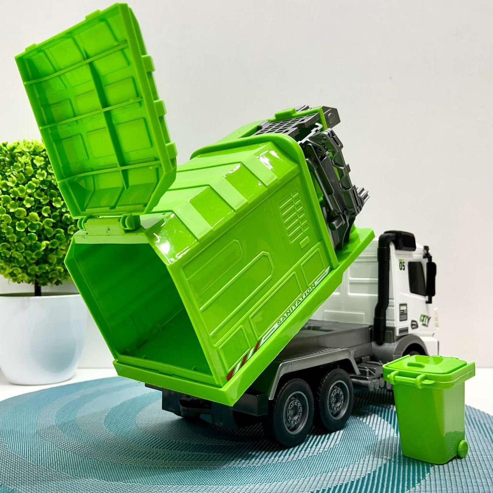 Машина сміттєвоз на радіокеруванні світлові ефекти 29 см Зелена (YJ-117-1-2) Чернігів - фото 4