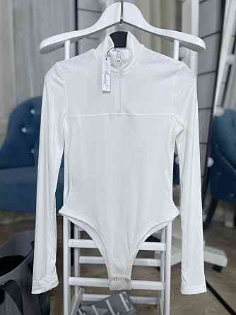 Стильне жіноче боді з високоякісного турецького рубчика мустанг. Білий, 48 Одеса