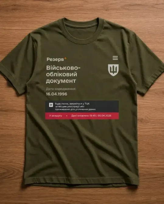 Футболка "Резерв+" з індивідуальними ФІО і датою народження Чорний, XXL Чернівці - фото 1