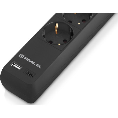 Сетевой удлинитель REAL-EL RS-PROTECT 605 3m, black (EL122300041) Винница - изображение 10