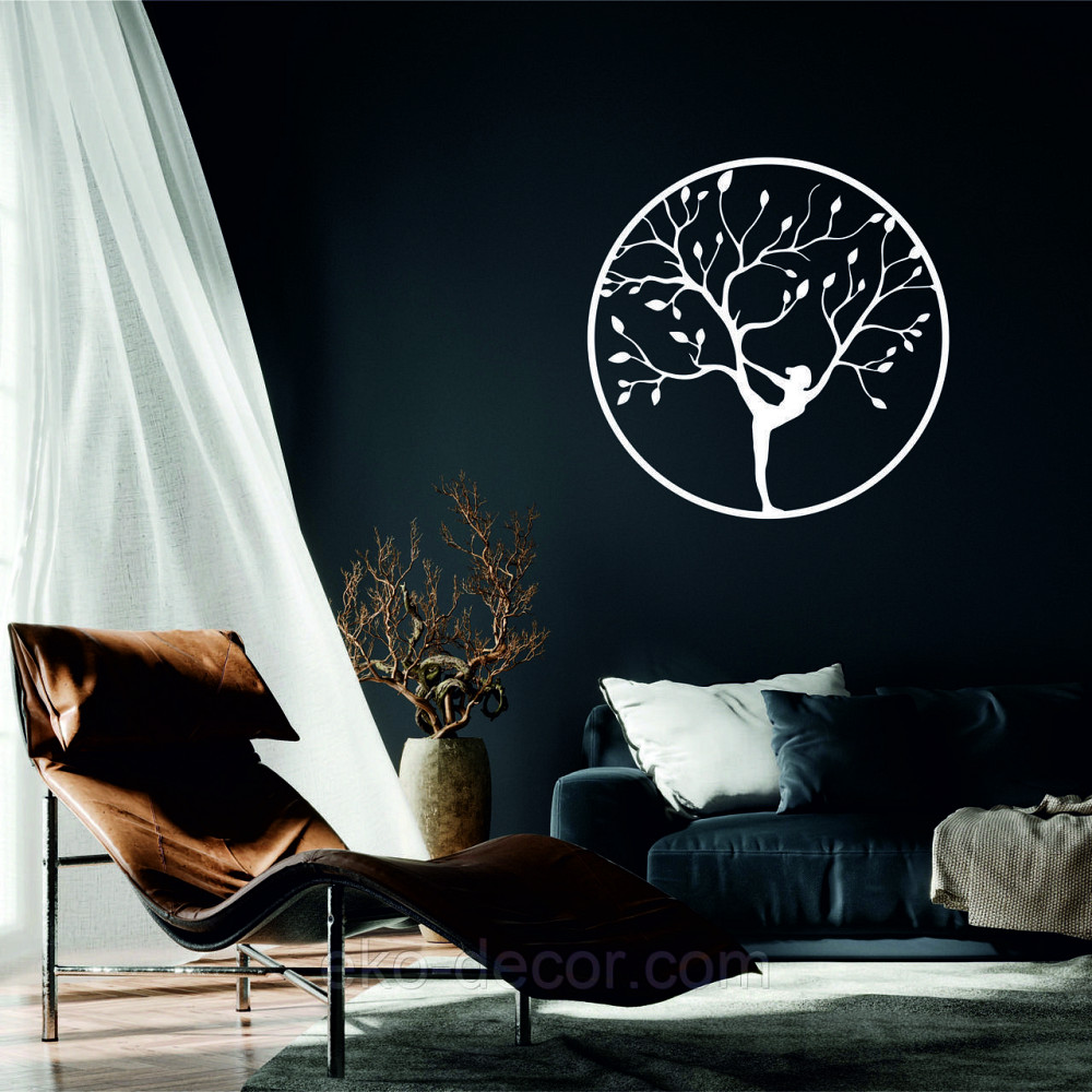 Декоративне настінне 3D Панно «ЙОГА» Декор на стіну з об'ємом 70*70 см, Білий Київ - фото 1