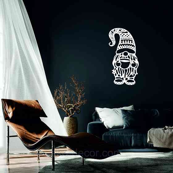 Декоративное настенное Панно «Гном», Декор на стену 50*26 см, Белый Киев