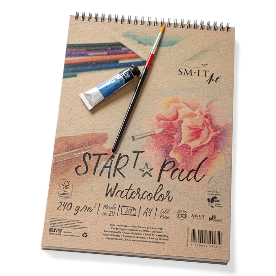 Альбом для акварели на спирали STAR T А4 240г/м2 20л натуральный белый SM-LT Art Киев