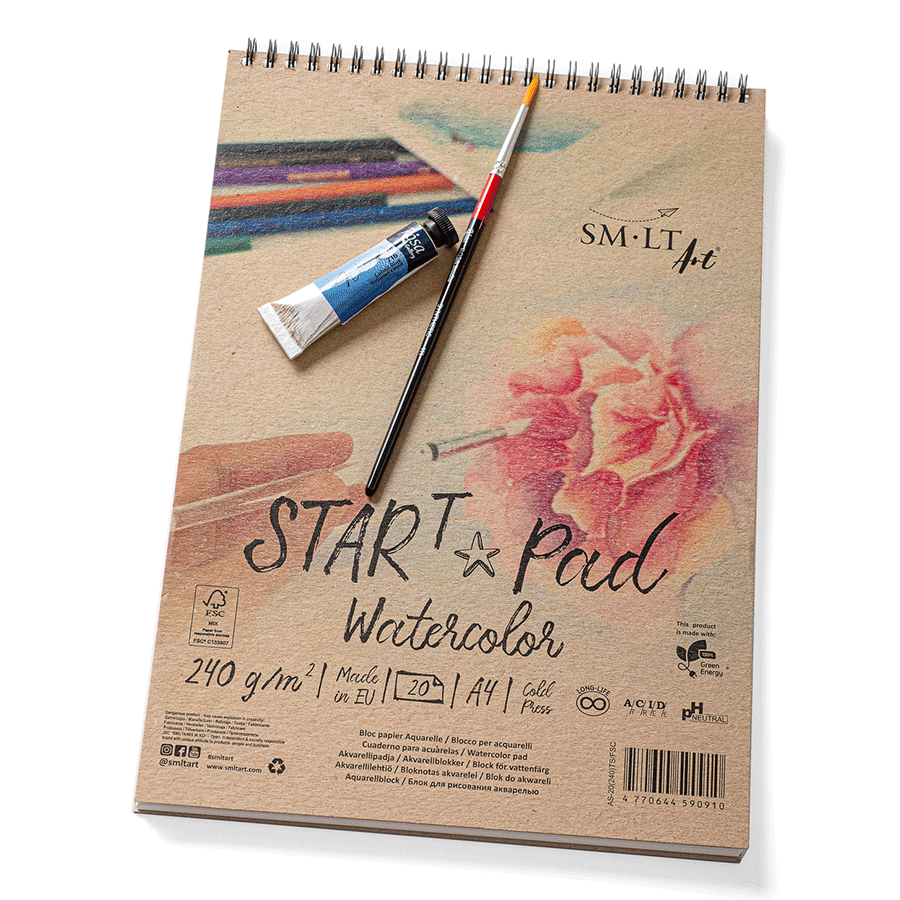 Альбом для акварелі на спіралі STAR T А4 240г/м2 20л натуральний білий SM-LT Art Київ - фото 2