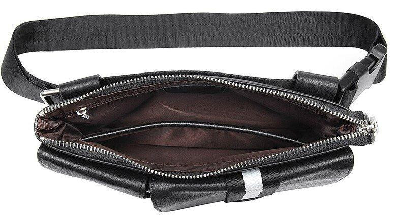 Сумка поясная кожаная Vintage 14953 Черная Киев - изображение 9