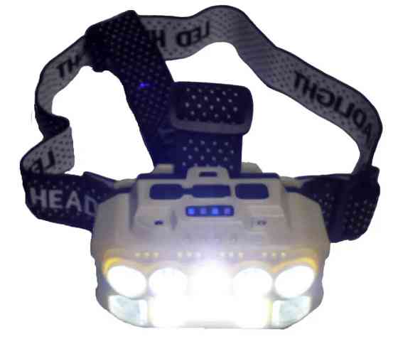 Ліхтар налобний BL HX-817 із сенсором 9070, чорно-білий Вінниця