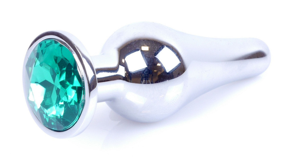 Анальна пробка Boss Series - Jewellery Silver BUTT PLUG Green, BS6400078 Sex Aura Київ - фото 3