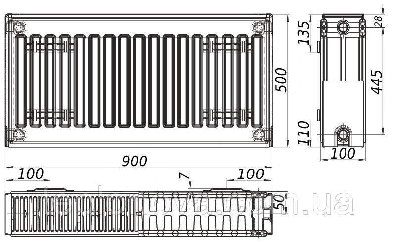 Радиатор стальной панельный KALITE 22 бок 500x900 Черновцы - изображение 3