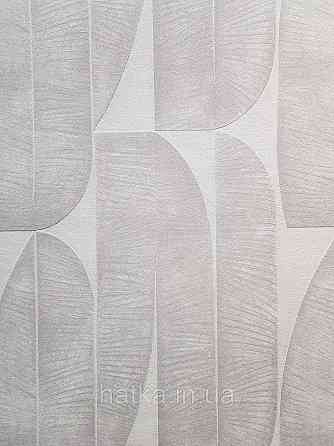 Шпалери вінілові на флізеліні AS creation Metropolitan stories By Time 0,53х10 модерн листя фігури смужки сірі білі Київ